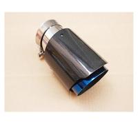 Tail Throat Car Glossy Carbon Muffler Tip Exhaust System Pipe Mufflers Nozzle Universal Straight Stainless Blue Car End Pipe(63MM IN 101MM OUT)