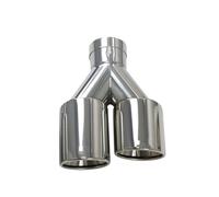 Tail Throat Double Exhaust Tips Exhaust Racing Dual Car Modification Universal Automobile Exhaust Pipe Muffler Double Exhaust Tips Car End Pipe(Right In63-Out 101mm)