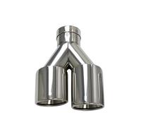 Tail Throat Double Exhaust Tips Exhaust Racing Dual Car Modification Universal Automobile Exhaust Pipe Muffler Double Exhaust Tips Car End Pipe(Left In63-Out 101mm)