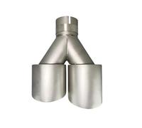 Tail Throat Double Outlet Exhaust Tips Frosted Stainless Steel Car Muffler System Universal Suitable For 51mm 60mm 63mm For GTI For MK7 For Golf 7 Nozzle Car End Pipe(Left in51-out89mm)