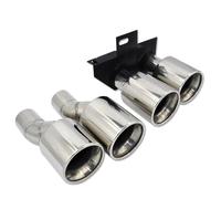 Tail Throat Dual Exhaust Tip Muffler Tip For BMW F10 F11 520i 523i 525i 528i 530i Changed For M5 Bumper Exhaust Pipe Car End Pipe(Silver A)
