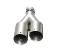 Tail Throat Exhaust Racing Double Outlet Exhaust Tips Universal Muffler Tailpipe For GTI For MK7 For Golf 7 Nozzle Car End Pipe(Left ID60-OD114mm)