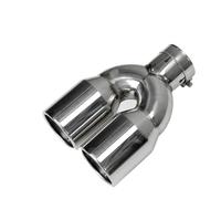 Tail Throat Exhaust Racing Exhaust Tip Double Exit Car Modify Nozzle Decoration Automobile Parts Stainless Tail Pipes Muffler Car End Pipe(ID51-OD89mm)
