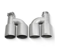 Tail Throat Exhaust Racing Muffler Tip Car Modify Matte Stainless Double Outlet Exhaust Pipe Upgrade Nozzle Decoration Tail Pipes Car End Pipe(ID63-OD89mm Type2)