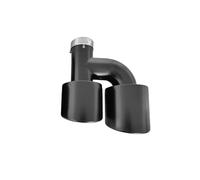 Tail Throat Exhaust Racing Universal Matte Black Stainless Steels Exhaust Tips Car Decoration Double Exit Muffler Tailpipe Car End Pipe(Left 60-101mm)