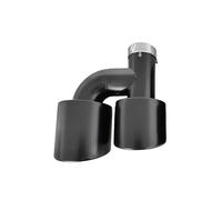 Tail Throat Exhaust Racing Universal Matte Black Stainless Steels Exhaust Tips Car Decoration Double Exit Muffler Tailpipe Car End Pipe(Right 51-89mm)