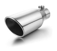 Tail Throat Exhaust Tip 3 Inch/7.62cm Inlet, 3" 5"/12.7cm Outlet 12"/3048cm Long Black Coated Finish Muffler For Truck Tailpipe Exhaust Muffler Pipe(Silver)