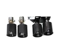 Tail Throat Exhaust Tip For BMW For F10 F11 520i 523i 525i 528i 530i Dual Exhaust Pipe To For M5 Look Quad Muffler Tip Tailpipe Nozzle Exhaust Tail Pipe(Carbon C)