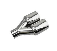 Tail Throat Exhaust Tips Stainless Dual Exhaust System Upgrade Car Muffler Tailpipe Double Nozzle Modify Car End Pipe(Left 63-89mm)