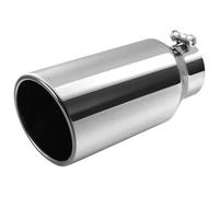 Tail Throat For 2.5" Car Exhaust Tail Pipe .5 Inch Inlet Tip 4" Outlet 12" Long Stainless Steel(Sliver)