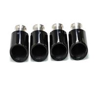 Tail Throat For 2011-2014 For Cayenne For Turbo 4.8T Replacement Muffler Header Stainless Steel Black Tailpipe Nozzle Exhaust System Car End Pipe(Single layer black)