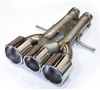 Tail Throat For 2019 Tenth Generation For Civic Gasoline Engine Versions Burnt Blue Exhaust Pipes With Three Outlets Exhaust Muffler(Silver)