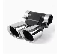 Tail Throat For 718 For Cayman Rectangle Exhaust Tip Upgrade In The Double Exit Muffler Tail Pipe Car End Pipe(Silver B)