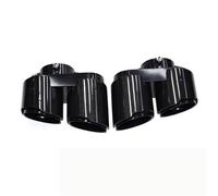 Tail Throat For BMW For X5 G05 X6 G05 X7 G07 Exhaust Pipe Tailpipe Upgrade Four Heads Stainless Steel Muffler Carbon Fiber Tip Nozzle Car End Pipe(Black)