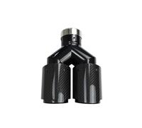 Tail Throat For Car Accessories Upgrade Muffler Modify Tailpipe Nozzles Exhaust Tips Stainless Glossy Carbon Fiber Double Outlet Car End Pipe(Equal ID63-OD101)