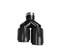 Tail Throat For Car Accessories Upgrade Muffler Modify Tailpipe Nozzles Exhaust Tips Stainless Glossy Carbon Fiber Double Outlet Car End Pipe(Left ID51-OD101)