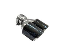 Tail Throat For Car Modification Stainless Steel Nozzle Muffler Upgrade Red/Gold/Blue Foil Forged Carbon Fiber Dual Outlet Exhaust Tip Car End Pipe(Blue Right ID51-OD89)