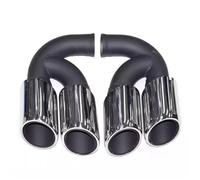 Tail Throat For Cayenne 2011-2014 Upgraded Version Four Outlets Tailpipe Exhaust Modification Muffler Car End Pipe(Short Silver A)