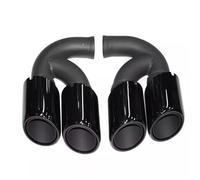 Tail Throat For Cayenne 2011-2014 Upgraded Version Four Outlets Tailpipe Exhaust Modification Muffler Car End Pipe(Short Black)
