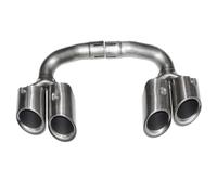 Tail Throat For Cayenne For Tailpipe 2018-2024 Exhaust Pipe Modification Muffler Turbo Tip Exhaust Head Black Stainless Steel Car End Pipe(Silver 1)