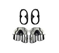 tail throat For Mercedes for Benz W177 A35 C118 CLA35 X247 GLB35 A45S for AMG 2020-2022 Rear Bumper for Turbo Muffler Exhaust Tips for Pipe Exits(Silver)