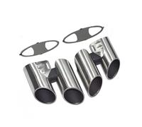 Tail Throat For Paramera For 971 2017-2024 Upgrade Dual Outlet Quad Stainless Steel Tailpipe Exhaust Muffler Car End Pipe(Silver B-1)