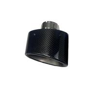 Tail Throat For Universal Car Exhaust Modified Muffler Nozzle Upgrade Exhaust Racing Real Carbon Fiber Oval Shape Exhaust Tips Car End Pipe(Left)