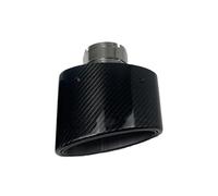 Tail Throat For Universal Car Exhaust Modified Muffler Nozzle Upgrade Exhaust Racing Real Carbon Fiber Oval Shape Exhaust Tips Car End Pipe(Right)