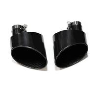 Tail Throat Oval Exhaust Tip For A3 A4 A5 A6 A7 Upgrade To For RS3 RS4 RS5 RS6 RS7 Look Tailpipe Nozzle Exhaust System Muffler Tip Car End Pipe(Black A)