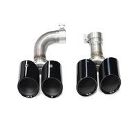 Tail Throat Quad Car Round Muffler Stainless Steel Exhaust Tip Tailpipe For BMW G01 X3 G02 X4 2018-2022 Upgrade For X3M X4M Look Muffler Tips Car End Pipe(Black A)