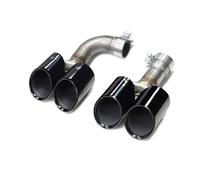 Tail Throat Quad Car Round Nozzle Exhaust Tip Tailpipe For BMW For G01 X3 G02 X4 2018-2022 Upgrade For X3M X4M Muffler Tips Car End Pipe(Black B)
