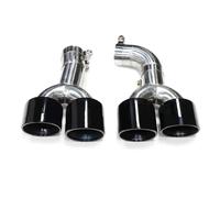 Tail Throat Quad Car Round Nozzle Stainless Steel Exhaust Tip Tailpipe For BMW For G01 X3 G02 X4 2018-2022 Upgrade For X3M X4M Look Muffler Tips Car End Pipe(Black A)