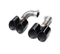 Tail Throat Quad Car Round Nozzle Stainless Steel Exhaust Tip Tailpipe For BMW For G01 X3 G02 X4 2018-2022 Upgrade For X3M X4M Look Muffler Tips Exhaust Tail Pipe(Black B)