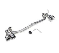 Tail Throat Quad Exhaust Tip Exhaust Pipe For BMW For F10 F11 520i 523i 525i 528i 530i Exhaust Tip Changed For M5 Bumper Muffler Tip Car End Pipe(Silver)
