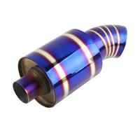 Tail Throat Stainless Steel 2'' Straight-Through Car Exhaust Tip Racing Muffler For 3'' Burned Blue Outlet Car End Pipe