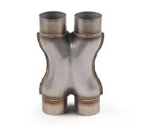 Tail Throat Stainless Steel Car 2.25'' 2.5'' 3'' In/Out Car Exhaust System X- Pipe Universal Muffler Tip Four Way Exhaust Pipe Exhaust Tail Pipe(2.25 inch)