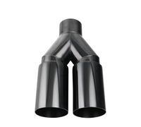 Tail Throat Stainless Steel Single Layer Exhaust Tip 63mm Inlet Straight Cut 76mm Outlet Muffler Tail Pipe End Tip Car End Pipe(Black)