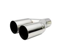 Tail Throat Stainless Steel Single Layer Exhaust Tip 63mm Inlet Straight Cut 76mm Outlet Muffler Tail Pipe End Tip Car End Pipe(Silver)