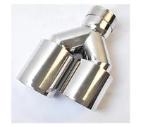Tail Throat Stainless Steel Universal Automobile Exhaust Pipe Double Muffler Tip Car Accessories(ID 57 OD 76 MM)