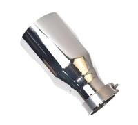 Tail Throat Tail Pipe 1Pc 304 SUS Universal Stainless Steel Inline Exhaust Pipe Muffler Tip Flat Cut Dual Exhaust Pipes(IN 54MM OUT 89MM)