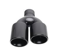 Tail Throat Tail Pipe 1PCS Universal Rear Muffler Tail Pipe 63mm Inlet Diameter OD 89mm Stainless Steel Black Double Car Exhaust Tip Dual Exhaust Pipes(R)