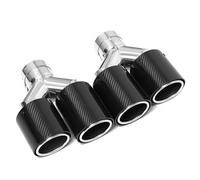 Tail Throat Tail Pipe 2pieces/lot Carbon Fiber Glossy Muffler Tip Y Shape Double Twin Exit Universal Exhaust Pipe Cars Accessories Mufflers Nozzle Car(ID60MMOD89MM)
