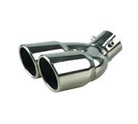 Tail Throat Tail Pipe 3 Colors Universal Car 63mm Inlet Diameter 76mm Outlet Double-Barrel Rear Exhaust Tip Tail Pipe Muffler Stainless Steel Dual Exhaust Pipes(S Bend)