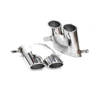 Tail Throat Tail Pipe For A6L A7L 2016 To 2018 Square Port Muffler Exhaust Tailpipe S6 S7 Sport Quad Exit Stainless Steel System Car Exhaust Nozzle(Silver)