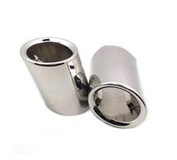 Tail Throat Tail Pipe For BMW 5 Series 520i 523i 525i 528i 530i 535i 535d F10 F11 F18 E60 E61 E39 2PCS Exhaust Tips Muffler Nozzle Dual Exhaust Pipes(Silvery)