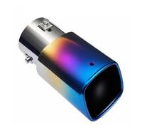 Tail Throat Tail Pipe For Dodge For Cooley 75mm Inlet 90mm Outlet 168mm Car Rear Round Exhaust Pipe Tail Muffler Tip Chrome Stainless Steel Automobile Exhaust Tailpipe(Blue)
