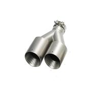 Tail Throat Tail Pipe For GTI MK 7 For Golf Nozzle 1 Pcs Double Matte Stainless Steel Car Muffler Tip Exhaust System Pipe Universal U Type Dual Exhaust Pipes(Right in63-out101mm)