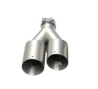 Tail Throat Tail Pipe For GTI MK 7 For Golf Nozzle Exhaust Racing Double Outlet Tips Universal Matte Stainless Titanium Alloy Muffler Tailpipe Automobile Exhaust Tailpipe(Right ID51-OD89mm)