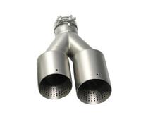 Tail Throat Tail Pipe For GTI MK 7 For Golf Nozzle Exhaust Racing Double Outlet Tips Universal Matte Stainless Titanium Alloy Muffler Tailpipe Car Exhaust Nozzle(Left ID63-OD101mm)