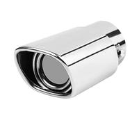 Tail Throat Tail Pipe Muffler Exhaust Pipe Universal Stainless Tips 63mm Silver Auto Tail Rear Tip Decoration Accessories Car Automobile Exhaust Tailpipe(Sivsquaretip360B)